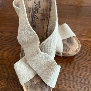 Lucky brand cork bottom wedged gentle worn size 7